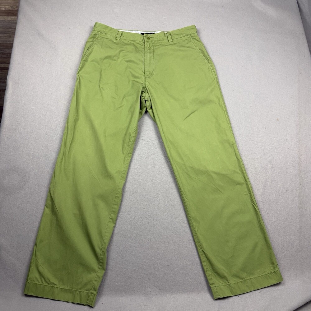 J Crew Stanton Chino Pants 34x32 Mens Apple Green Chartreuse Straight Leg - Picture 2 of 10